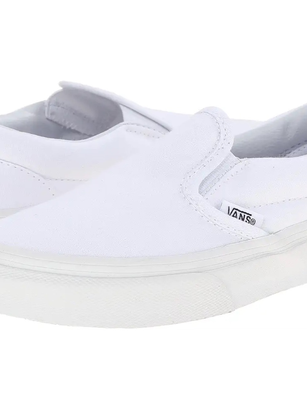 Vans Kids Slip-On Canvas Sneakers in White